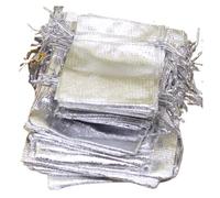 50 Pieces Of Large-sized Gold And Silver Special Design Necked Bag For Wedding， Candy Jewelry, And Bags(Silver 50pcs,9x12cm)