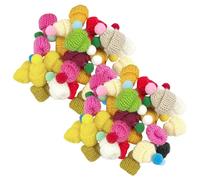 50 Pieces Of Mixed-Color Small Hats, Christmas Mini Knitted Hats, Cute Woolen Decorative Hats, Suitable For Diy Handmade Accessories, Christmas Atmosphere Creation.