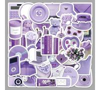 50 Pieces of Purple ins Style Graffiti Personality Small Fresh Handbook DIY Milk Tea Cup Mobile Phone case Luggage Sticker Waterproof