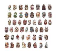 50 Pieces/pack Japanese Tattooing Design Sticker PET Decal Water Resistant Sticker for Adults and Tattooing Lover Traditional Japanese Design