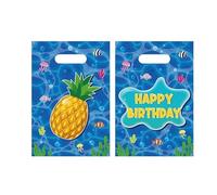 50 Pieces Pineapple Gift Bag Plastic Under The Sea Jellyfish Seaweed Bag Happy Birthday Party Gift Bags Party Favors for Kids Hawaii Theme Birthday Party Decoration Under The Sea Birthday Party