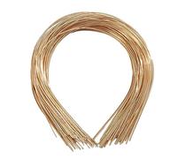 50 Pieces Plain Metal Headbands for Crafts Hair Band Handmade Thin Wire Hairband Gold, 1.2 mm