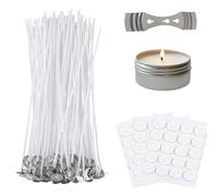 50 Pieces Pre-waxed, 10.5cm Long Candle Wicks, Aromatherapy Candle Wicks, No Black Smoke, Great for DIY Candles, Home Use and Relaxing Aromatherapy