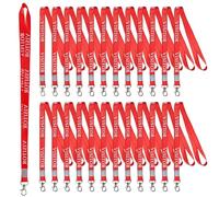 50 Pieces Red Visitor Lanyards Visitors Safety Lanyard for ID Badges Volunteer Lanyard Red Lanyards Neck Straps for Events, Workplaces, Volunteers