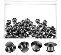 50 Pieces Safety Pin Backings, Safety Pin Keeper Closure Metal Pin Lock Flat Head Clamp Needle Back Locking for Brooches Enamel Pins (Black)