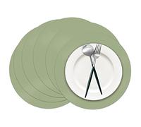 50 Pieces Sage Green Paper Place Mats Sage Round Disposable Table Mats Green Paper Doilies Decorative Placemats for Wedding Banquet Party Home Dining Tableware Decor