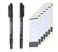 50 Pieces Self Adhesive Folder Spine Labels with 2 Black Pens File Stickers Instantly Dries Without Smudging File Folder Labels for Offices, Schools, Homes, and Archives 5.4 X 19 Cm
