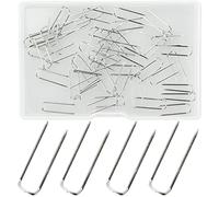 50 Pieces Sewing U-pins Fork Pins for Quilting Sewing Pins for Fabric Needlecrafts Pins Double Blocking Pins Stainless Steel for Sewing Jewelry Display Home Decor Boxed 2.3 * 0.67cm