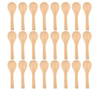 50 Pieces Small Wooden Spoons Mini Spoons Wood Teaspoon Condiments Spoons for Kitchen (Light Brown)