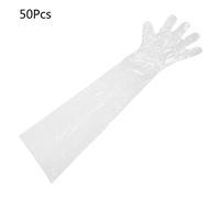 50 Pieces Soft Elastic Film Gloves Animal Artificial Insemination Long Arm Gloves For Dog Cattle Horse Veterinary Examin Breeder