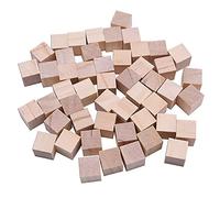 50 Pieces Square Wooden Cubes, Unfinished Square Cubes Wood Blocks for Math Making Craft DIY Projects Gift(1x1x1cm)