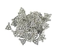50 Pieces Tibetan Silvery Triangle Celtic Knot Jewelry Making Charms Pendant