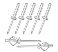 50 Pieces Tri-Fold Exploding Aluminum Blind Rivets, 3.2mm 4mm Dome Head Expanding Rivets for Industry Wood Metal Automobile Furniture Ships Mechanical Equipment(4X25mm)