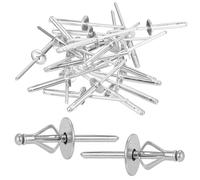 50 Pieces Tri-Fold Exploding Blind Rivets with Large Flange, 4mm 4.8mm Aluminum Expansion Rivets, Dome Head Pop Rivets for Industry Construction Metal Automobile Furniture Ships(4X20X12mm)