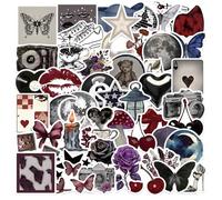 50 Pieces Vintage Aesthetic Stickers Set Cute Waterproof Vinyl Graffiti Craft Stickers for Decrating Scrapbook Journal Laptop Water Bottle Guitar Skateboard for Adults Teens Girls (Style B)