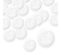 50 Pieces Wax Seal Stickers White Envelope Adhesive Dots for Olive Branch Embossed Seals - Vintage Wedding Invitation for Birthday Christmas Party Supply