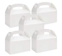 50 Pieces White Party Box 15x9x9cm Thickened Paper Gift Packaging Box with Lid WhiteTreat Candy Snacks Gift Boxes DIY Birthday Wedding Supplies Party Lunch Boxes Baby Shower