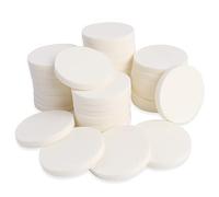 50 Pieces White Round Makeup Sponge Facial Cosmetic Sponge Round Foam Pad Makeup Eye Face Foundation Powder for All Skin Types, Wet and Dry Dual Use
