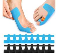 50 Piezas Cinta Kinesiológica para Hallux Valgus, Precortadas Vendaje Precortado para Hallux Valgus, para Dedos y Pies Mujeres y Hombres, Suave, Transpirable y Delicada ( y Azul)