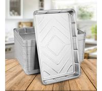 50 Pk Coppice Aluminium Foil Tray For Baking, Bbq, Roasting, Grilling & Food Storage 32 X 20 X 3Cm. Freezer, Microwave & Oven Safe