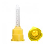 50/pk Yellow 1:1 Ratio Crown & Bridge Mixing Tips High Performance Dental Mixing Tips, HP T-Mixer Tips Short Length