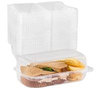 50 Plastic Takeout Clamshell Food Containers | 9" X 5" X 3" Clear Lid Packaging Boxes | Chocolate Covered Strawberry Boxes, to Go Treat Boxes, Bakery Supplies, Cake, Cookie, Dessert, Salad Containers