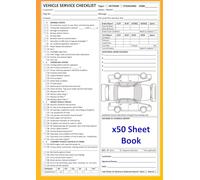 50 Point Inspection Vehicle Service Checklist & Job Invoice Book - x50 A4 Sheet Book