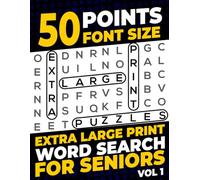 50 Points Font Size Extra Large Print Word Search for Seniors: 50 XXL Jumbo Print puzzles with 1000 words - Vol 1