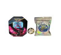 50 Pokémon Cards + Big Pokémon Tin & Game Coin | Assorted Starter Bundle from Official TCG Packs in Premium Iridescent Bag - Toys & Gamers