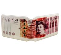 £50 Pound Note Credit Card Bus Pass Wallet Slimline Travel Rail Ticket Holder Cover for Oyster Business Zip ID Card - Bifold - Party Bag Gift School Leaver Uni (10x Wallets)