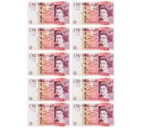 £50 Pound Notes Pre-Cut Edible Money Wafer Rice Paper Cupcake Toppers Cake Decoration x 10