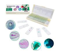 50 Prepared Microscope Slides with Specimens for Kids Students - Plants Insects Fish Animals Human Tissue Cells Samples, for Biological Science Lab, Children Education, Homeschool
