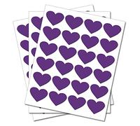50 Purple Hearts - Removable Self Adhesive Waterproof Durable Vinyl Stickers - Digitally Cut to the sticker Shape - size 13mm