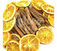 50 QUILL Pieces 8cm Scented Christmas Cinnamon Sticks & Dried Orange Slices - Craft Wreath Decoration