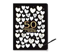50 Reason Why We Love You,Black 50th Birthday Wall Decor,Fifty Birthday Gifts for Women Men,50th Anniversary Guest Canvas Artwork 11x15 Inches