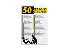 50 Reasons to Exercise Chart Poster Metal Tin Sign Wall Art Decor for Home Kitchen Garage Bar Cafe Office Retro Vintage Decorative Plaque 8x12 inch