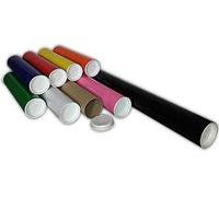 50 Red A2 (450mm x 50mm) Cardboard Postal Tubes + End Caps