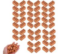 50 Red Mini Plastic Building Blocks, 2 x 1 x 1 cm, for Model Making, DIY Decoration, Creative Projects, Building Accessories for Miniature Design and Crafts at Home or School