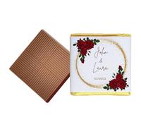 50 Red Roses Personalised Chocolate Wedding Favours (Milk)