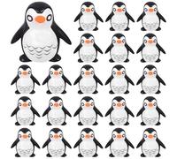 50 Resin Mini Penguin Sculptures For Winter Decoration, Cute 2 Cm Penguins For Home, Holiday, Christmas, And Party Decor, Black And White With Orange Beaks