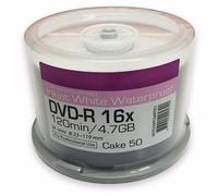 50 Ritek Excellence Blank DVD-R 16x 4.7GB White Waterproof GLOSS Printable discs