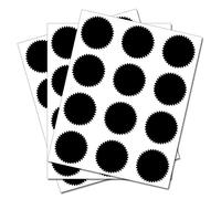 50 Serrated Edge Black Circles - Removable Self Adhesive Waterproof Durable Vinyl Stickers - Digitally Cut to The Sticker Shape - Size 50mm