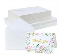 50 Set 140lb Blank Watercolor Cards with Envelopes, Heavyweight 100% Cotton 300gsm Watercolor Postcards Bulk, Foldable 4 x 6 Inch Greeting Cards Making for Christmas Wedding Birthday Invitations
