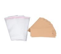 50 Set Car Coaster Packaging, Blank Sublimation Kraft Paper Coasters Display Cards with Self Sealing Bags, Double Sided Blank Design for Small Businesses and Trade Fairs, Includes