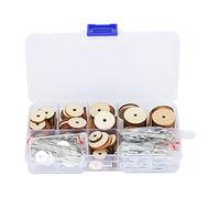 50 Set Doll Joints, Doll Making Joints Wooden DIY Bear Doll Joint Bolts Toy Making Material with Storage Box for DIY Doll Toy Teddy Bear Making 12mm 14mm 16mm 18mm 20mm