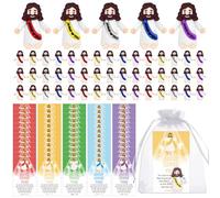 50 Set Mini Jesus Figures Include 50 Little Jesus Toys 50 Prayer Scripture Cards & Organza Bags Jesus Figurines to Hide and Seek Little Jesus Religious Gift for Party Baptism Gifts Easter Egg Stuffers