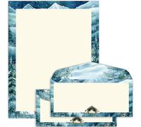 50 Set Nativity Scene Letterhead with Envelopes Religious Christmas Computer Print Paper Stationery Paper for Note Letters to Santa Invitations Office School 8.5 x 11 In