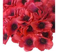 50 Set Red Artificial Poppy Flowers,Remembrance Day Decorations,Lest We Forget Flower Decorations for Veterans Day,Remembrance Day,Home Grave Garden Ornament