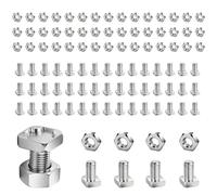50 Sets Aluminium Greenhouse Nuts and Bolts M6 x 12mm | Square Head Greenhouse Bolt Set with Hex Nuts for Greenhouse Repair Building Shelves Staging Frame Fixing
