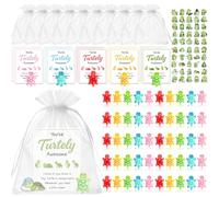 50 Sets Animal Inspirational Gift Bulk Thank You Gift for Colleagues with Luminous Mini Turtles Figures, Inspirational Greeting Cards and Stickers+Organza Bags, Class Gifts from Teacher